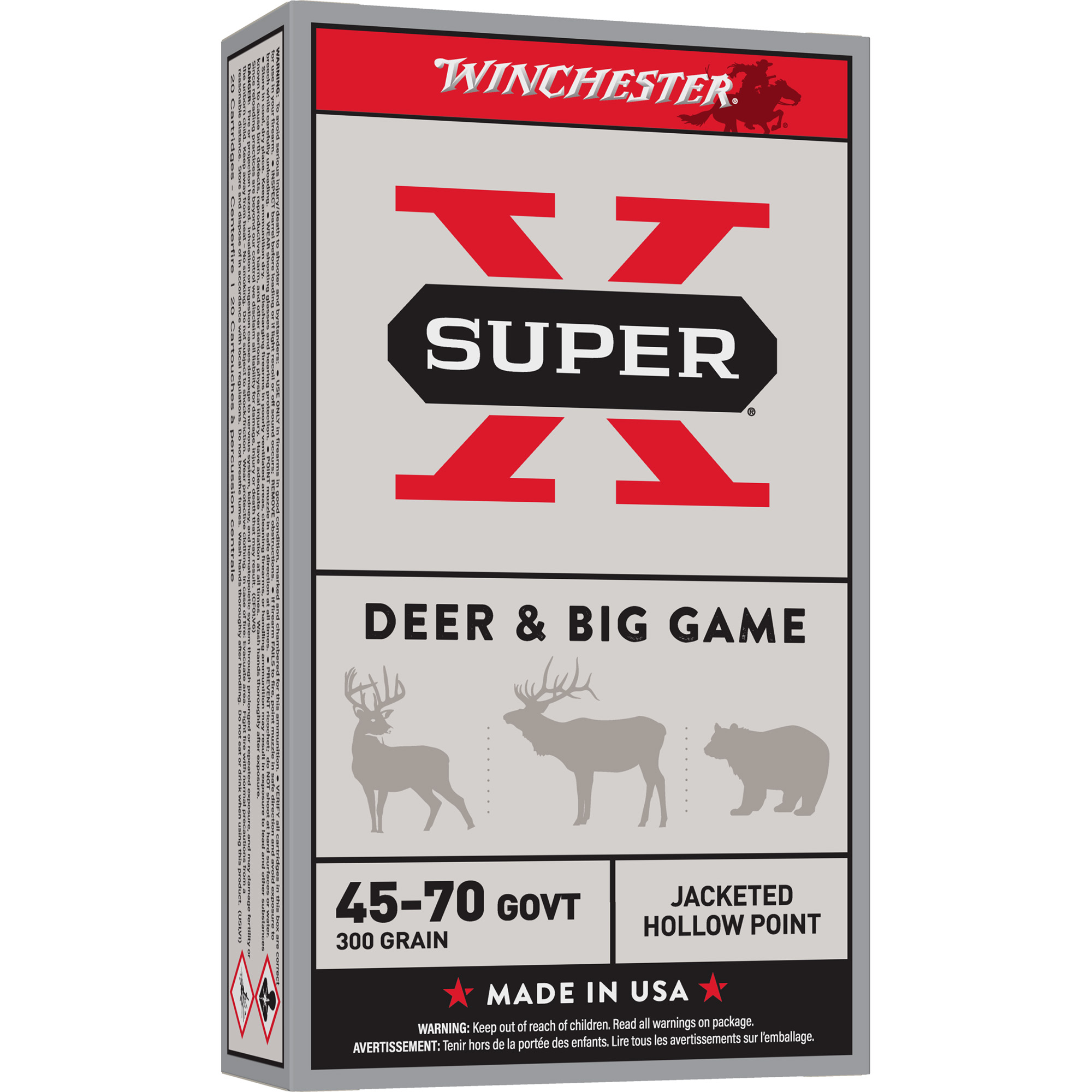 Winchester Super-X 45-70 Government 300gr Jacketed Hollow Point – 20rd