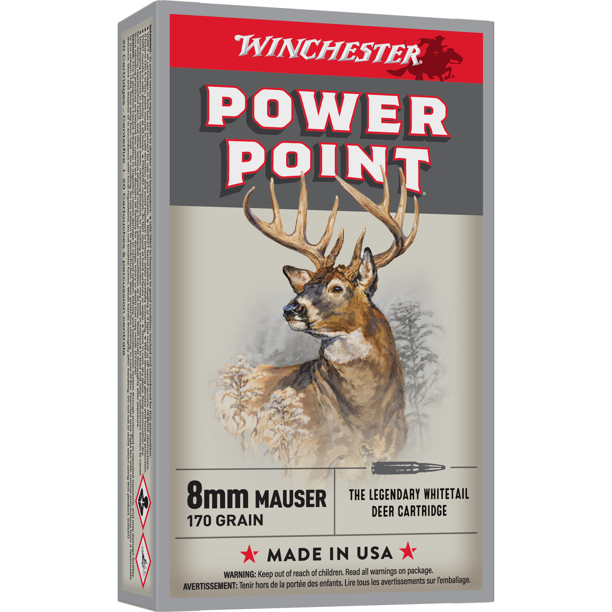 Winchester Super-X Power-Point 8MM Mauser 170gr Pointed Soft Point – 20rd