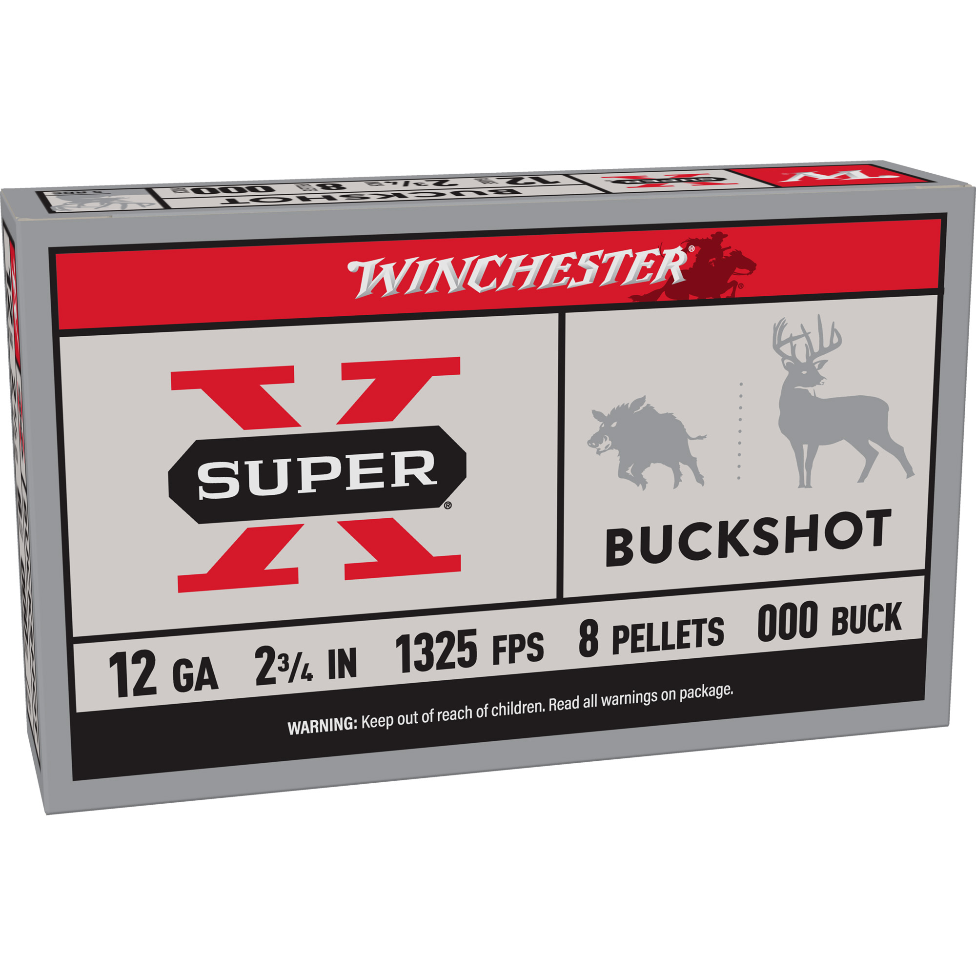 Winchester Super-X 12 Gauge 2.75″ 9 Pellets 00 Buck Buckshot – 5rd