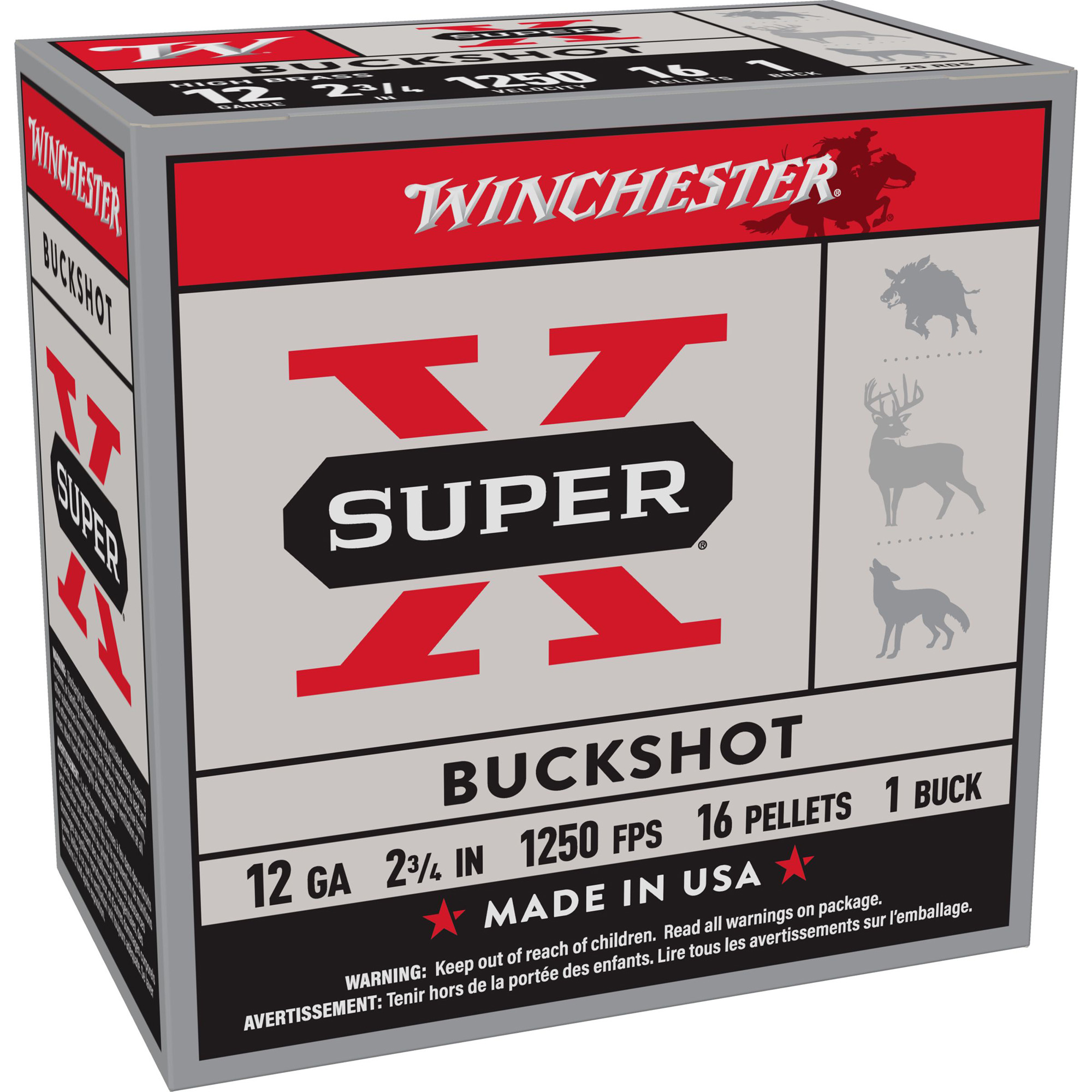 Winchester Super-X 12 Gauge 2.75″ 1 Buck Buckshot – 25rd