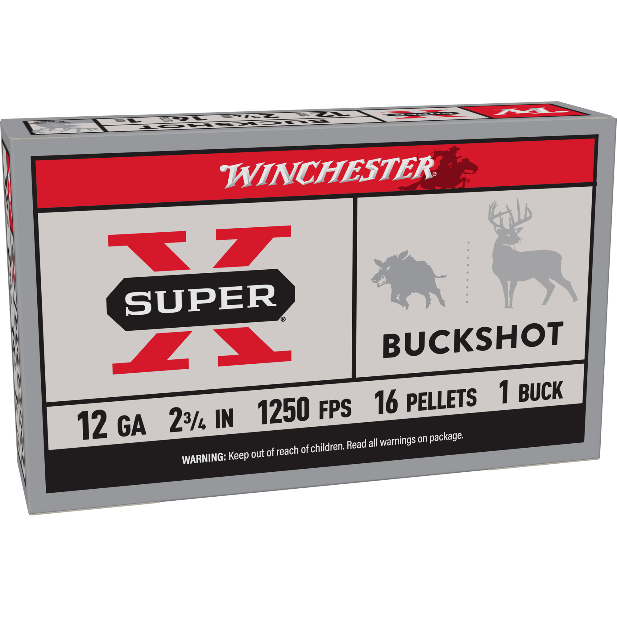 Winchester Super-X 12 Gauge 2.75″ 16 Pellets 1 Buck Buckshot – 5rd