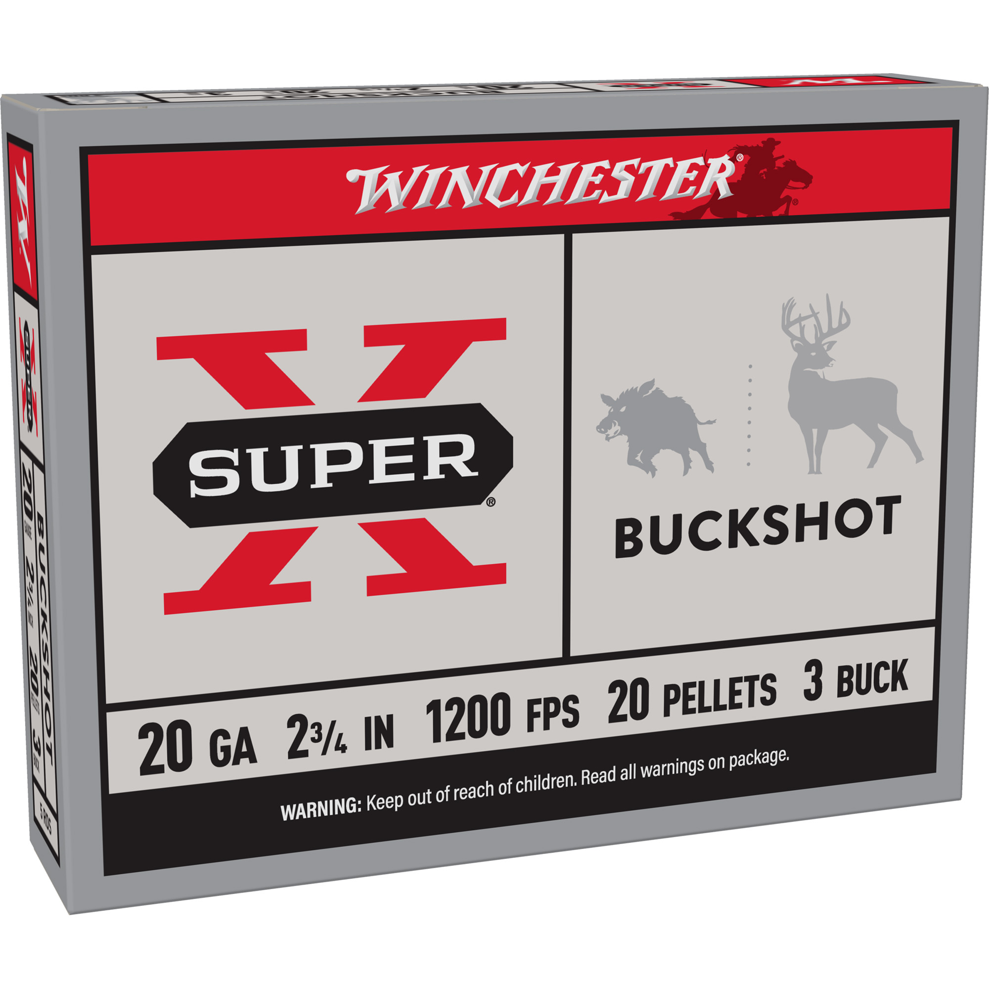 Winchester Super-X 20 Gauge 2.75″ 20 Pellets 3 Buck Buckshot – 5rd