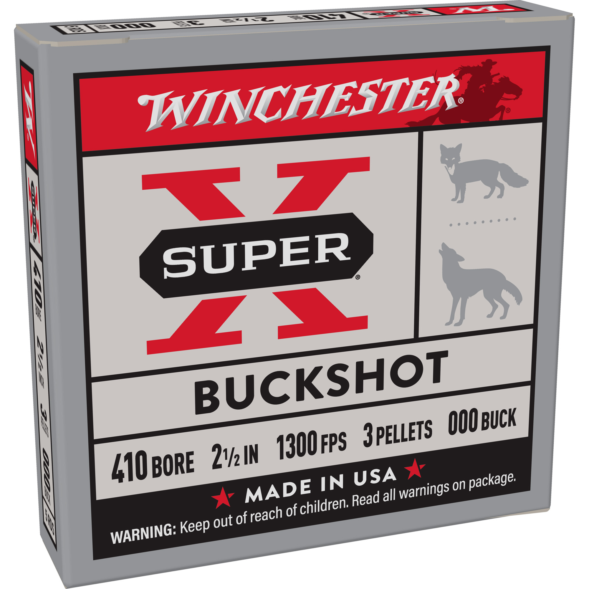 Winchester Super-X 410 Gauge 2.5″ 3 Pellets 000 Buck Buckshot – 5rd