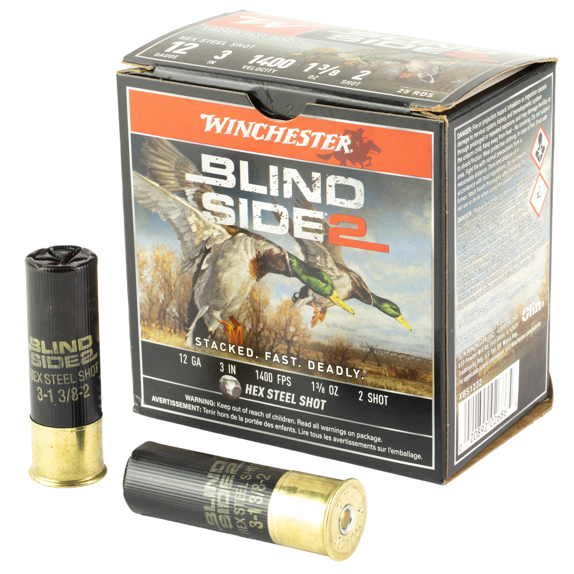 Winchester Blind Side 2 12 Gauge 3″ #2 Shotshell – 25rd