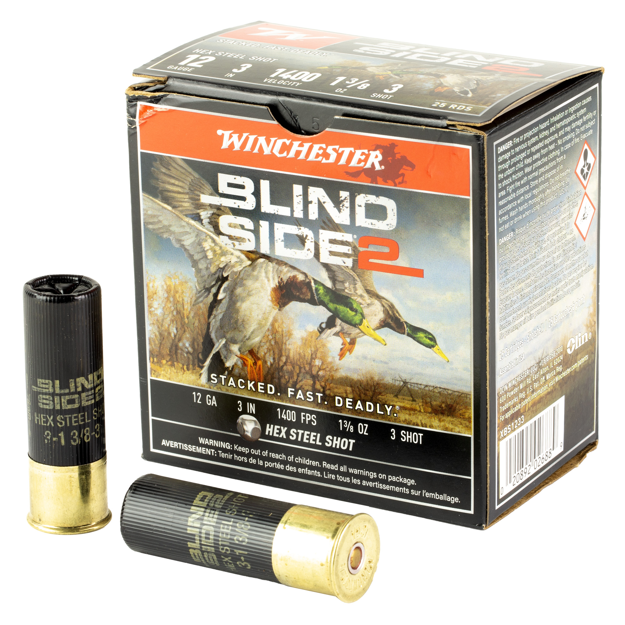 Winchester Blind Side 2 12 Gauge 3″ #3 Shotshell – 25rd