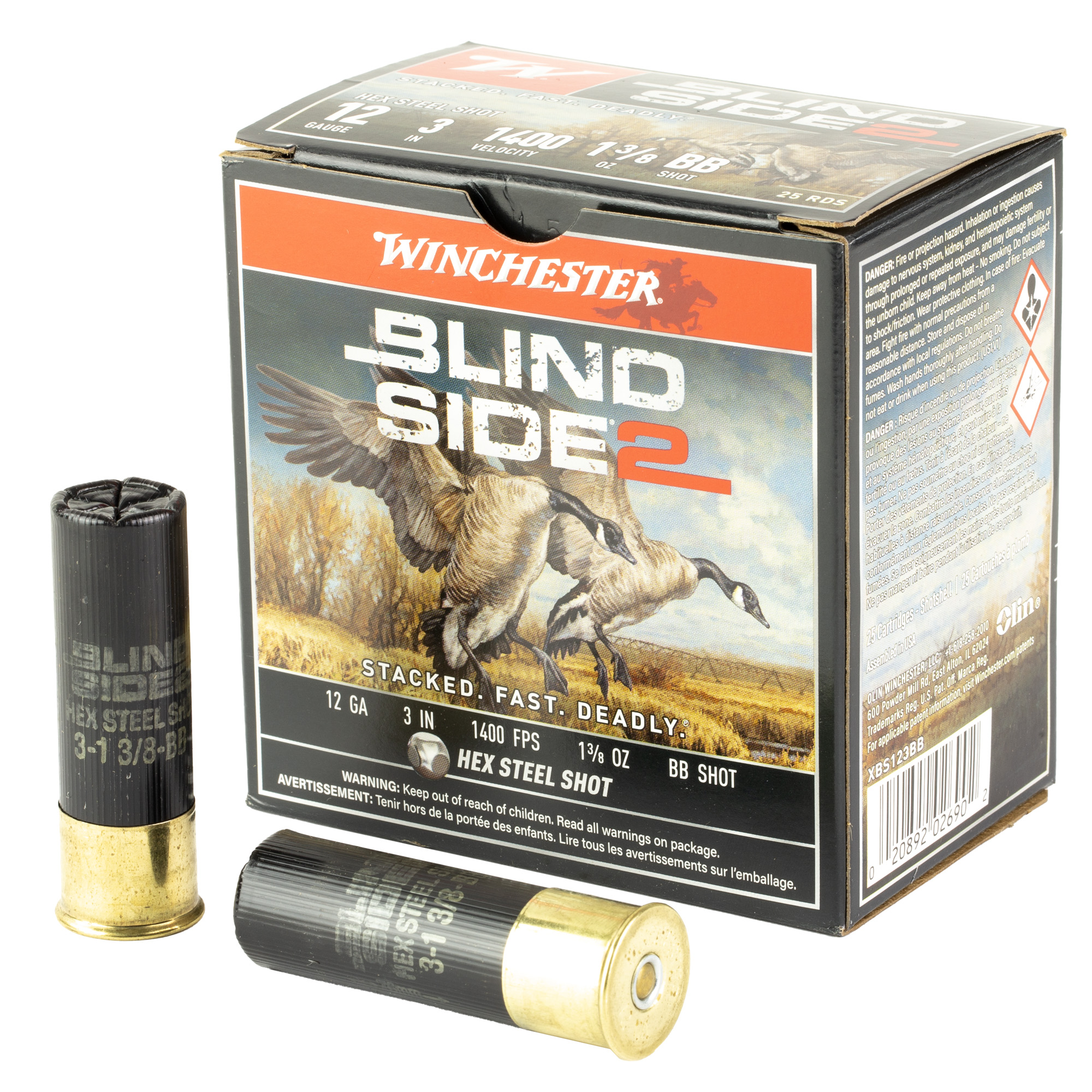 Winchester Blind Side 2 12 Gauge 3″ BB Shotshell – 25rd