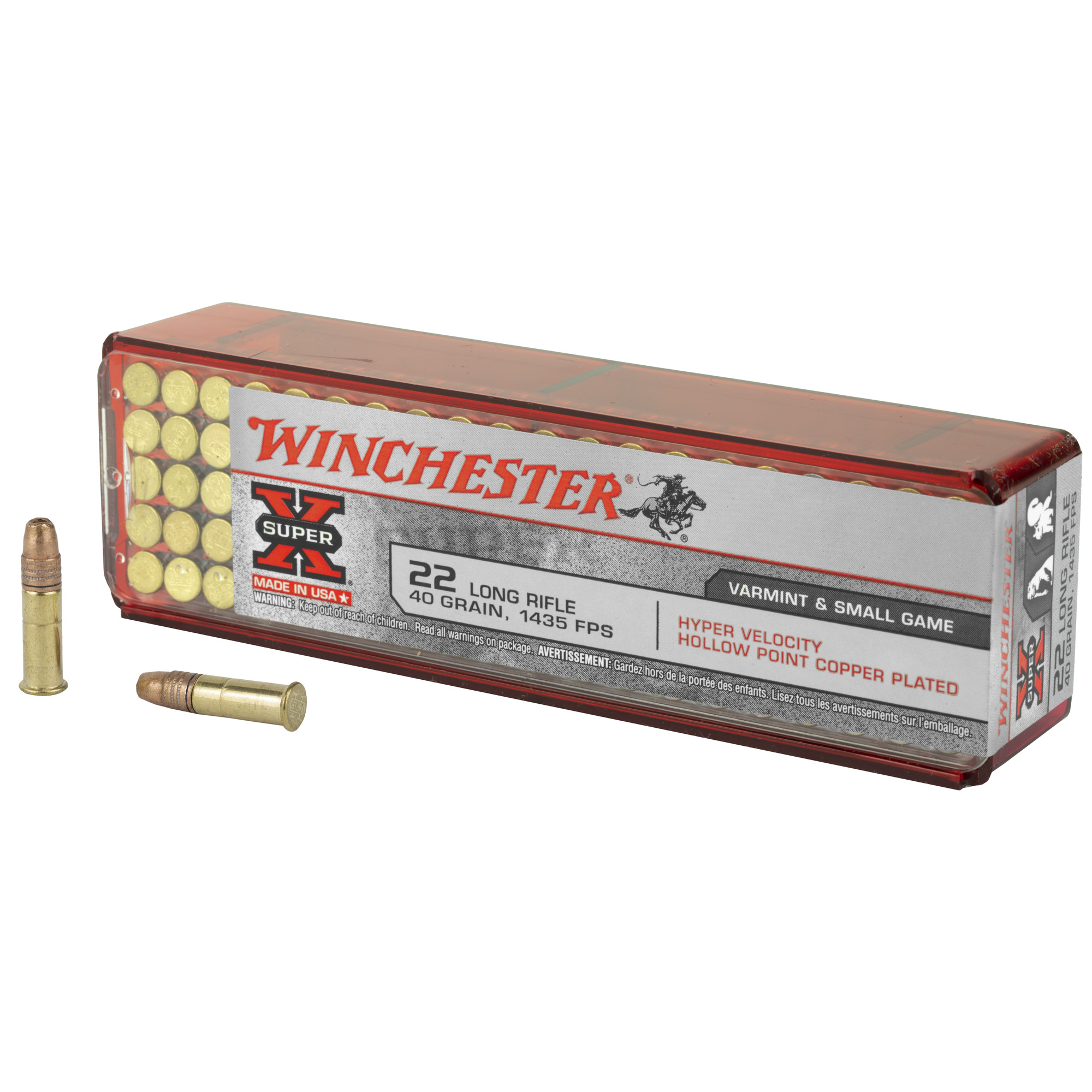 Winchester Hyper Velocity 22 LR 40gr Plated Hollow Point – 100rd