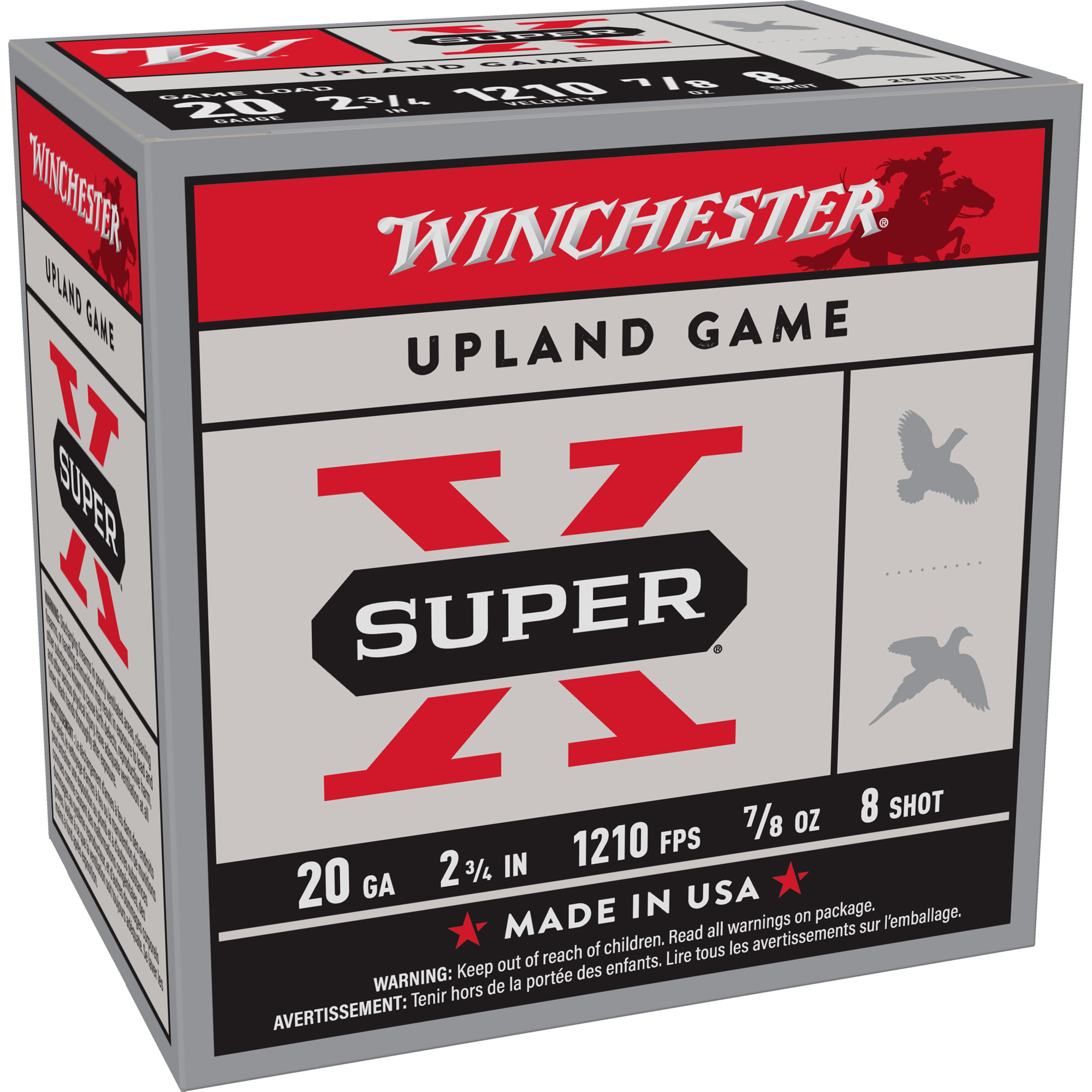 Winchester Super-X 20 Gauge 2.75″ #8 Shotshell – 25rd