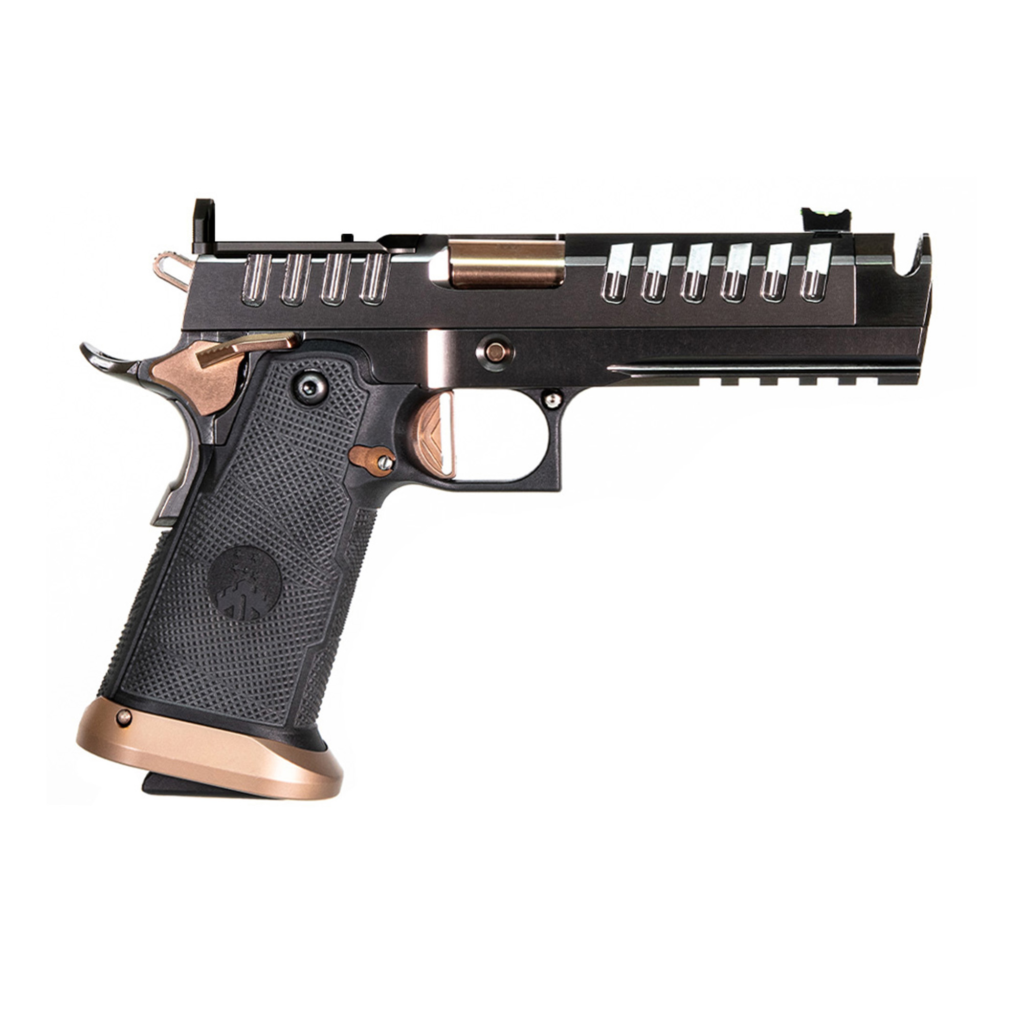 WATCHTOWER Firearms Apache 1911 4.6″ 9mm 20rd Fiber Optic Front Sight – Copper