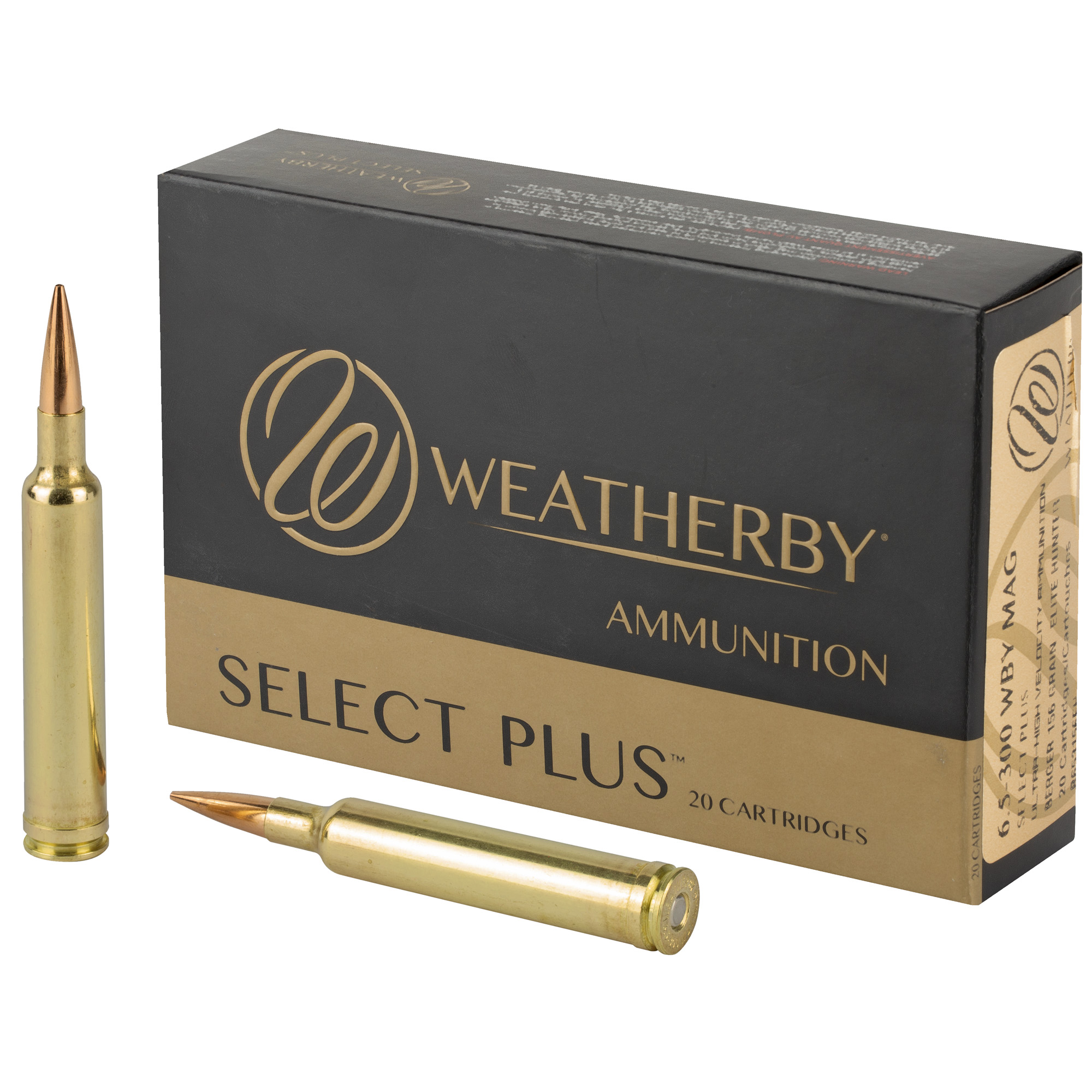 Weatherby Select Plus 6.5-300 Weatherby Magnum 156gr Boat Tail Hollow Point – 20rd